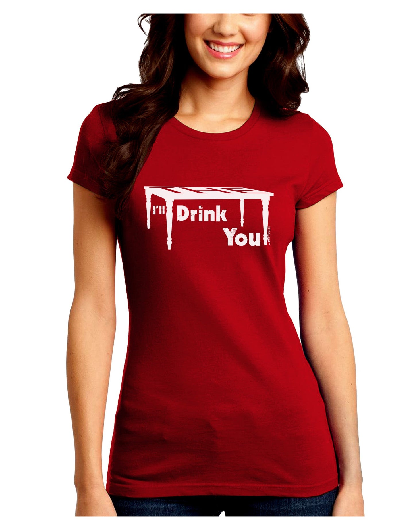 I'll Drink You Under the Table Juniors Petite Crew Dark T-Shirt-T-Shirts Juniors Tops-TooLoud-Red-Juniors Fitted Small-Davson Sales