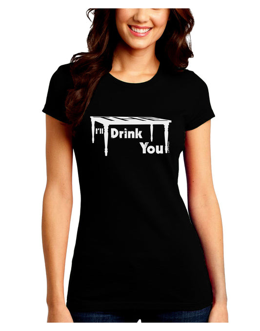 I'll Drink You Under the Table Juniors Petite Crew Dark T-Shirt-T-Shirts Juniors Tops-TooLoud-Black-Juniors Fitted Small-Davson Sales