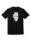 Illinois - United States Shape Adult Dark T-Shirt by TooLoud-Mens T-Shirt-TooLoud-Black-Small-Davson Sales