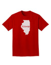 Illinois - United States Shape Adult Dark T-Shirt by TooLoud-Mens T-Shirt-TooLoud-Red-Small-Davson Sales