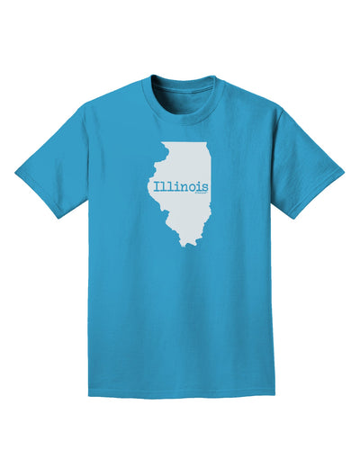 Illinois - United States Shape Adult Dark T-Shirt by TooLoud-Mens T-Shirt-TooLoud-Turquoise-Small-Davson Sales