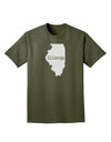 Illinois - United States Shape Adult Dark T-Shirt by TooLoud-Mens T-Shirt-TooLoud-Military-Green-Small-Davson Sales