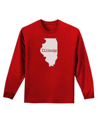 Illinois - United States Shape Adult Long Sleeve Dark T-Shirt by TooLoud-TooLoud-Red-Small-Davson Sales