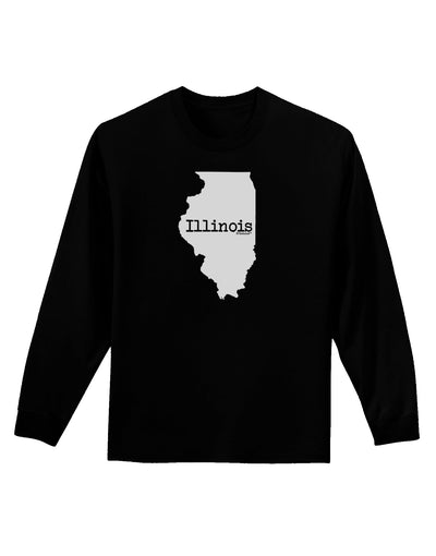 Illinois - United States Shape Adult Long Sleeve Dark T-Shirt by TooLoud-TooLoud-Black-Small-Davson Sales