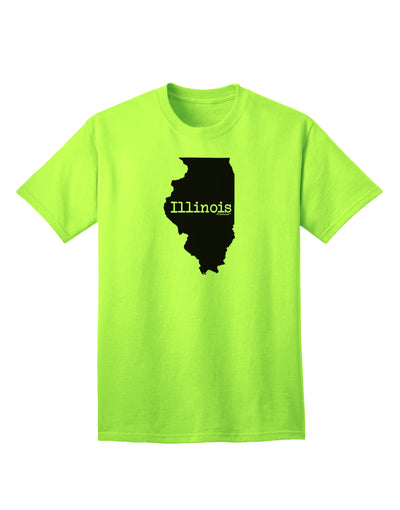 Illinois - United States Shape Adult T-Shirt: A Stylish Addition to Your Wardrobe by TooLoud-Mens T-shirts-TooLoud-Neon-Green-Small-Davson Sales