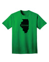 Illinois - United States Shape Adult T-Shirt: A Stylish Addition to Your Wardrobe by TooLoud-Mens T-shirts-TooLoud-Kelly-Green-Small-Davson Sales