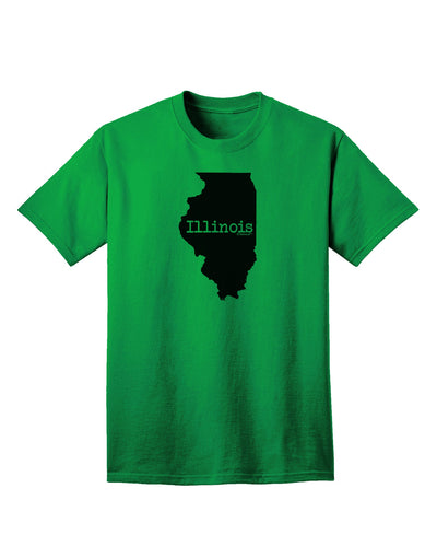 Illinois - United States Shape Adult T-Shirt: A Stylish Addition to Your Wardrobe by TooLoud-Mens T-shirts-TooLoud-Kelly-Green-Small-Davson Sales