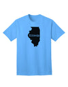 Illinois - United States Shape Adult T-Shirt: A Stylish Addition to Your Wardrobe by TooLoud-Mens T-shirts-TooLoud-Aquatic-Blue-Small-Davson Sales