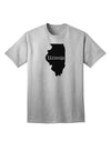 Illinois - United States Shape Adult T-Shirt: A Stylish Addition to Your Wardrobe by TooLoud-Mens T-shirts-TooLoud-AshGray-Small-Davson Sales