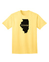 Illinois - United States Shape Adult T-Shirt: A Stylish Addition to Your Wardrobe by TooLoud-Mens T-shirts-TooLoud-Yellow-Small-Davson Sales