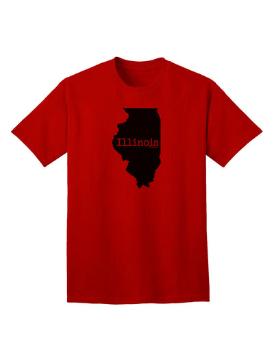 Illinois - United States Shape Adult T-Shirt: A Stylish Addition to Your Wardrobe by TooLoud-Mens T-shirts-TooLoud-Red-Small-Davson Sales