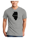 Illinois - United States Shape Adult V-Neck T-shirt by TooLoud-Mens V-Neck T-Shirt-TooLoud-HeatherGray-Small-Davson Sales