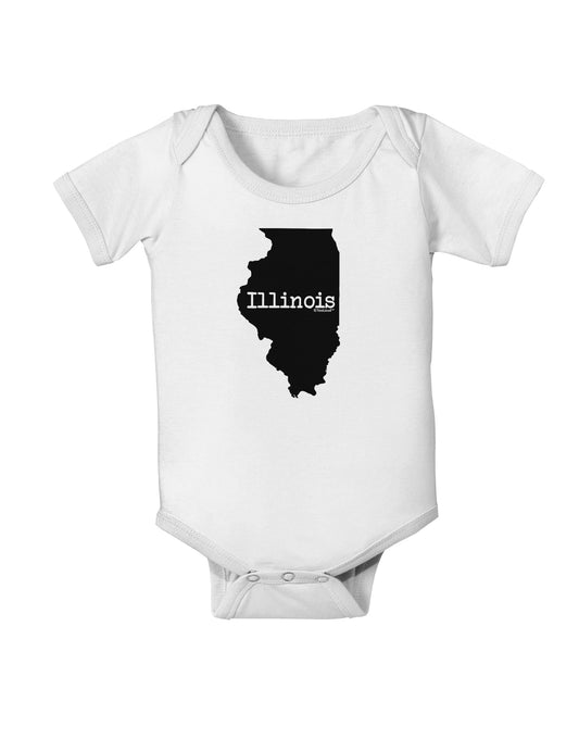 Illinois - United States Shape Baby Romper Bodysuit by TooLoud-Baby Romper-TooLoud-White-06-Months-Davson Sales