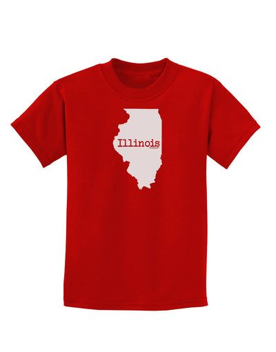 Illinois - United States Shape Childrens Dark T-Shirt by TooLoud-Childrens T-Shirt-TooLoud-Red-X-Small-Davson Sales