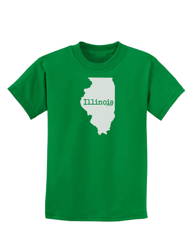 Illinois - United States Shape Childrens Dark T-Shirt by TooLoud-Childrens T-Shirt-TooLoud-Kelly-Green-X-Small-Davson Sales