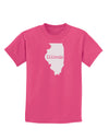 Illinois - United States Shape Childrens Dark T-Shirt by TooLoud-Childrens T-Shirt-TooLoud-Sangria-X-Small-Davson Sales