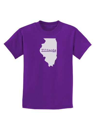 Illinois - United States Shape Childrens Dark T-Shirt by TooLoud-Childrens T-Shirt-TooLoud-Purple-X-Small-Davson Sales