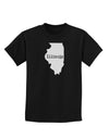 Illinois - United States Shape Childrens Dark T-Shirt by TooLoud-Childrens T-Shirt-TooLoud-Black-X-Small-Davson Sales