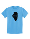 Illinois - United States Shape Childrens T-Shirt by TooLoud-Childrens T-Shirt-TooLoud-Aquatic-Blue-X-Small-Davson Sales