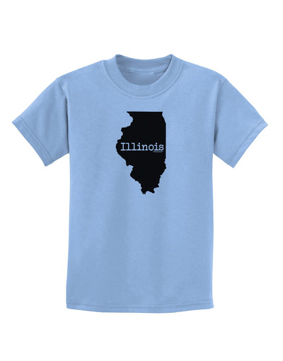 Illinois - United States Shape Childrens T-Shirt by TooLoud-Childrens T-Shirt-TooLoud-Light-Blue-X-Small-Davson Sales