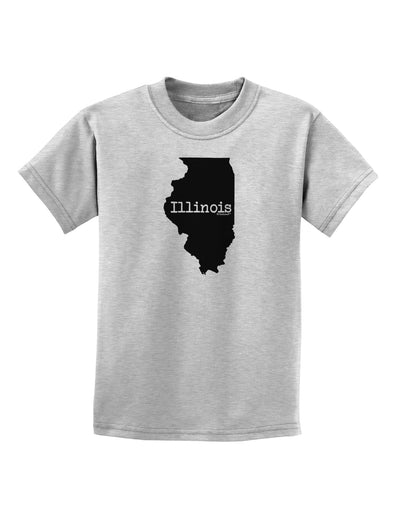 Illinois - United States Shape Childrens T-Shirt by TooLoud-Childrens T-Shirt-TooLoud-AshGray-X-Small-Davson Sales