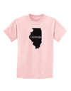 Illinois - United States Shape Childrens T-Shirt by TooLoud-Childrens T-Shirt-TooLoud-PalePink-X-Small-Davson Sales