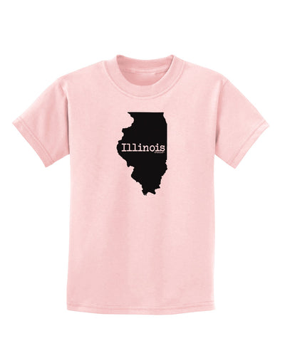 Illinois - United States Shape Childrens T-Shirt by TooLoud-Childrens T-Shirt-TooLoud-PalePink-X-Small-Davson Sales