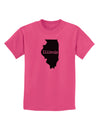 Illinois - United States Shape Childrens T-Shirt by TooLoud-Childrens T-Shirt-TooLoud-Sangria-X-Small-Davson Sales