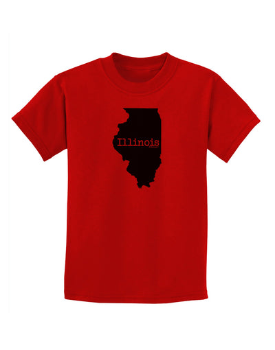 Illinois - United States Shape Childrens T-Shirt by TooLoud-Childrens T-Shirt-TooLoud-Red-X-Small-Davson Sales