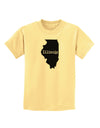 Illinois - United States Shape Childrens T-Shirt by TooLoud-Childrens T-Shirt-TooLoud-Daffodil-Yellow-X-Small-Davson Sales