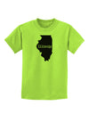 Illinois - United States Shape Childrens T-Shirt by TooLoud-Childrens T-Shirt-TooLoud-Lime-Green-X-Small-Davson Sales