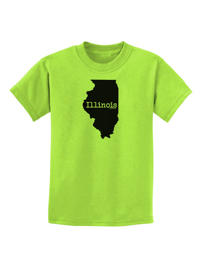 Illinois - United States Shape Childrens T-Shirt by TooLoud-Childrens T-Shirt-TooLoud-Lime-Green-X-Small-Davson Sales