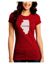 Illinois - United States Shape Juniors Crew Dark T-Shirt by TooLoud-T-Shirts Juniors Tops-TooLoud-Red-Juniors Fitted Small-Davson Sales