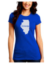 Illinois - United States Shape Juniors Crew Dark T-Shirt by TooLoud-T-Shirts Juniors Tops-TooLoud-Royal-Blue-Juniors Fitted Small-Davson Sales