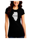 Illinois - United States Shape Juniors Crew Dark T-Shirt by TooLoud-T-Shirts Juniors Tops-TooLoud-Black-Juniors Fitted Small-Davson Sales