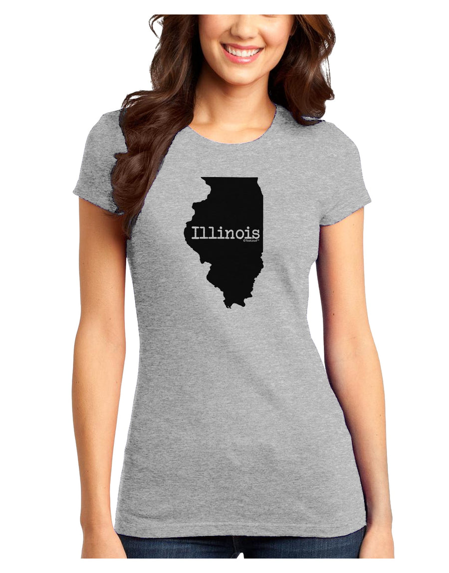 Illinois - United States Shape Juniors T-Shirt by TooLoud-Womens Juniors T-Shirt-TooLoud-White-Juniors Fitted X-Small-Davson Sales