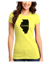 Illinois - United States Shape Juniors T-Shirt by TooLoud-Womens Juniors T-Shirt-TooLoud-Yellow-Juniors Fitted X-Small-Davson Sales