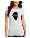 Illinois - United States Shape Juniors T-Shirt by TooLoud-Womens Juniors T-Shirt-TooLoud-White-Juniors Fitted X-Small-Davson Sales