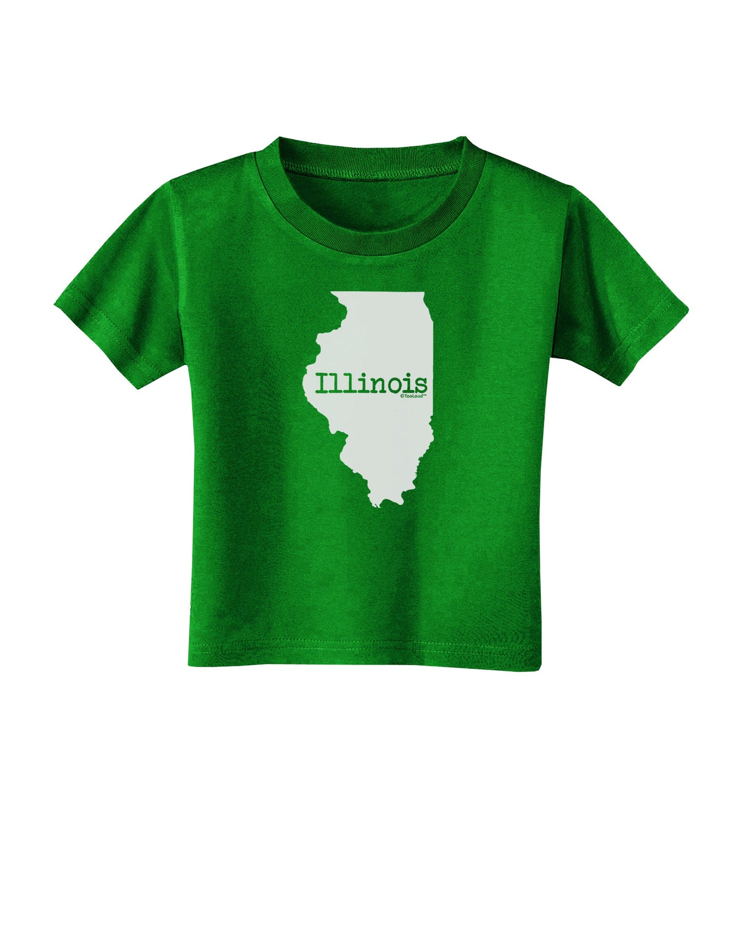 Illinois - United States Shape Toddler T-Shirt Dark by TooLoud-Toddler T-Shirt-TooLoud-Clover-Green-2T-Davson Sales
