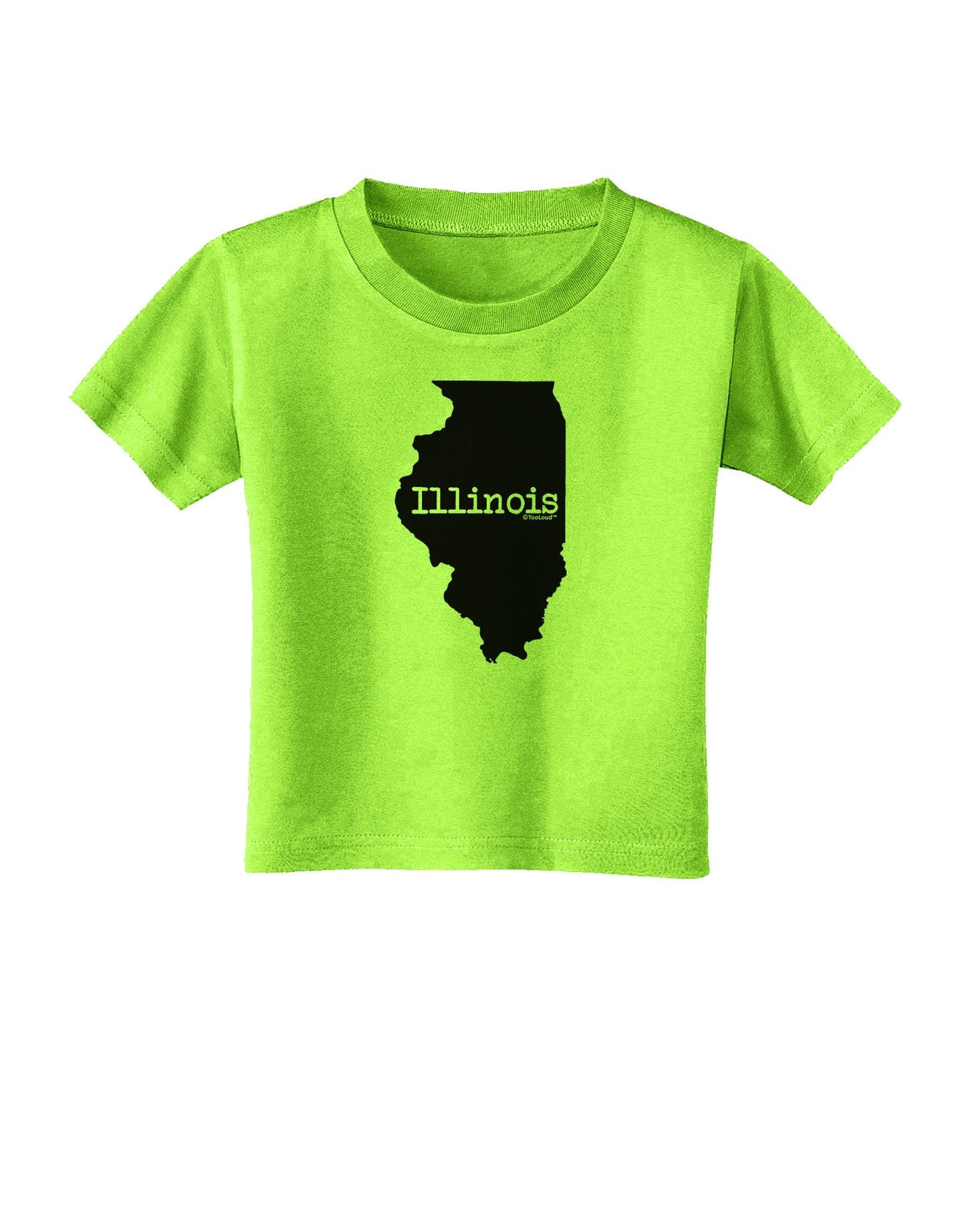 Illinois - United States Shape Toddler T-Shirt by TooLoud-Toddler T-Shirt-TooLoud-Lime-Green-2T-Davson Sales