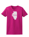 Illinois - United States Shape Womens Dark T-Shirt by TooLoud-Womens T-Shirt-TooLoud-Hot-Pink-Small-Davson Sales