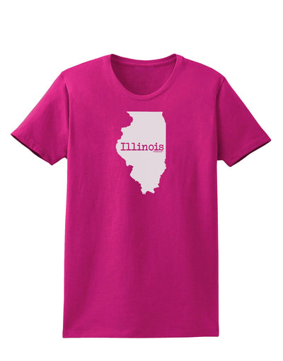 Illinois - United States Shape Womens Dark T-Shirt by TooLoud-Womens T-Shirt-TooLoud-Hot-Pink-Small-Davson Sales