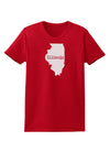 Illinois - United States Shape Womens Dark T-Shirt by TooLoud-Womens T-Shirt-TooLoud-Red-X-Small-Davson Sales