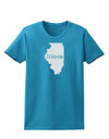 Illinois - United States Shape Womens Dark T-Shirt by TooLoud-Womens T-Shirt-TooLoud-Turquoise-X-Small-Davson Sales