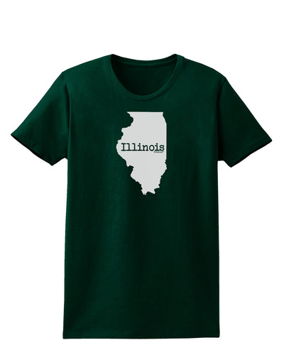 Illinois - United States Shape Womens Dark T-Shirt by TooLoud-Womens T-Shirt-TooLoud-Forest-Green-Small-Davson Sales