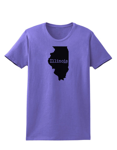 Illinois - United States Shape Womens T-Shirt by TooLoud-Womens T-Shirt-TooLoud-Violet-X-Small-Davson Sales