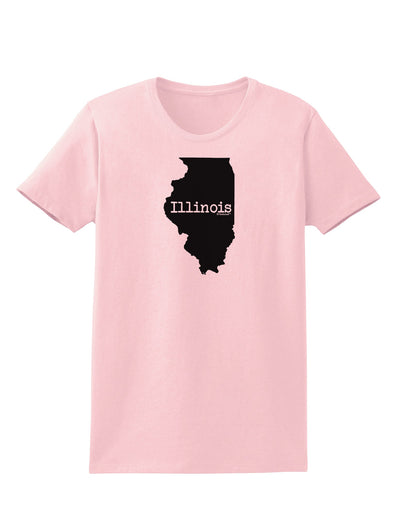 Illinois - United States Shape Womens T-Shirt by TooLoud-Womens T-Shirt-TooLoud-PalePink-X-Small-Davson Sales