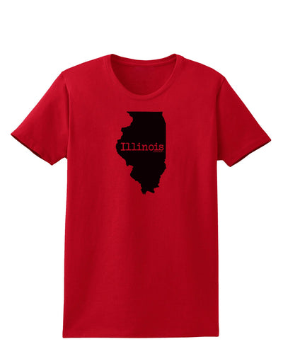 Illinois - United States Shape Womens T-Shirt by TooLoud-Womens T-Shirt-TooLoud-Red-X-Small-Davson Sales