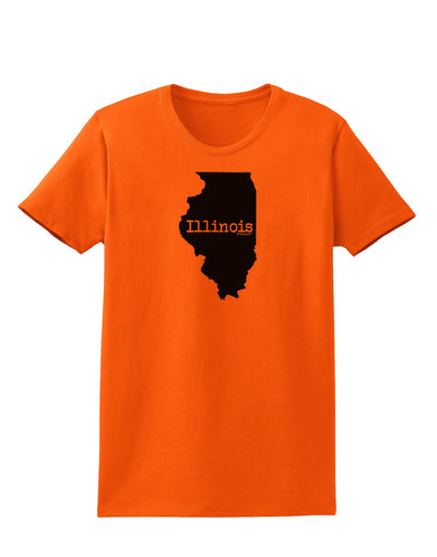 Illinois - United States Shape Womens T-Shirt by TooLoud-Womens T-Shirt-TooLoud-Orange-X-Small-Davson Sales