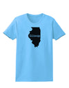 Illinois - United States Shape Womens T-Shirt by TooLoud-Womens T-Shirt-TooLoud-Aquatic-Blue-X-Small-Davson Sales